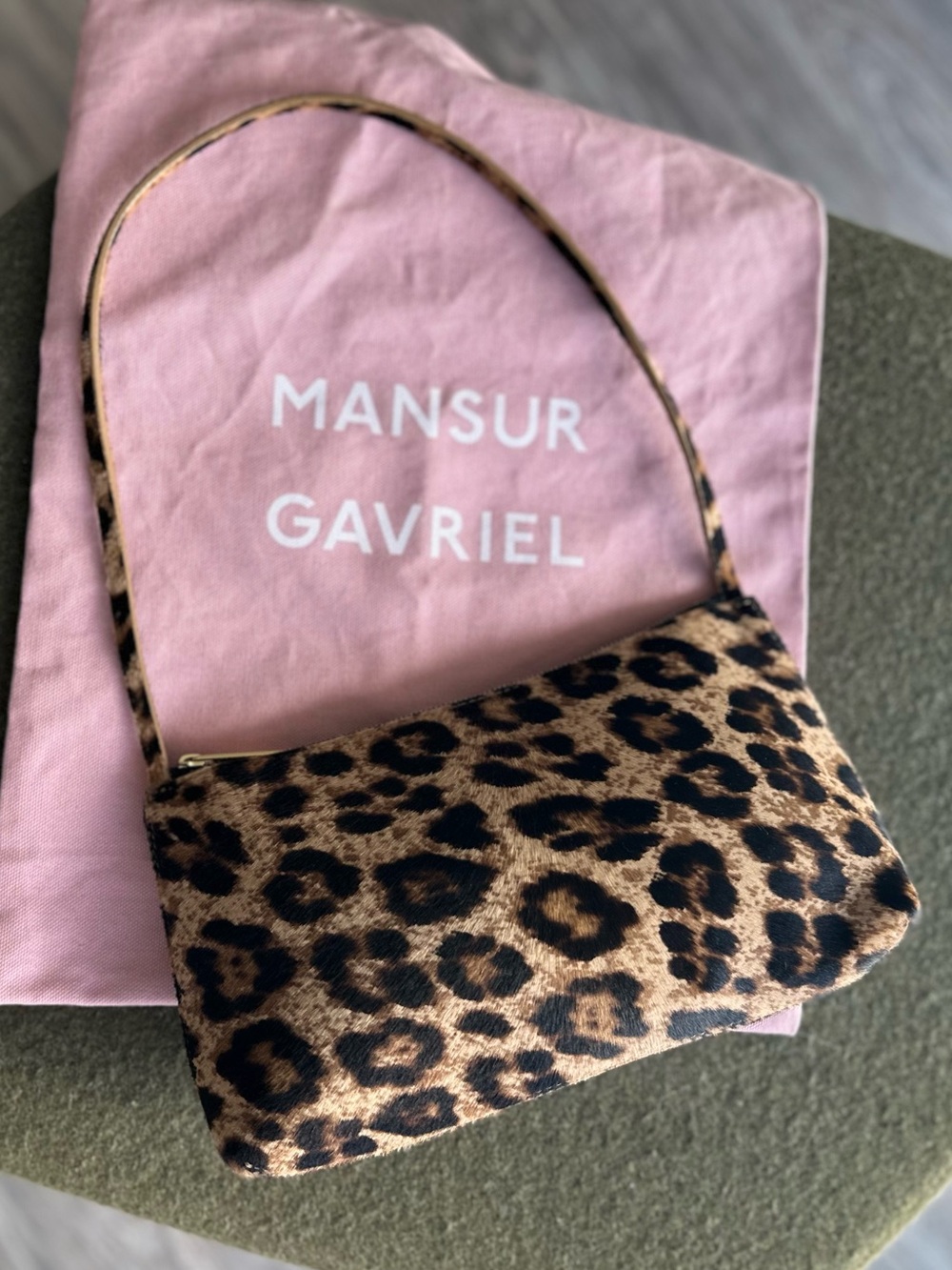 Mansur Gavriel Gaia Shoulder Bag Leopard Print